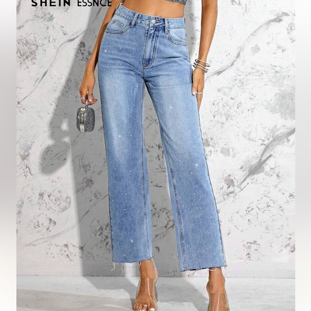 SHEIN Light Blue Flare Jeans